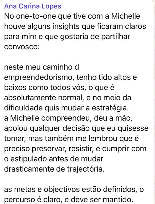 Message from Ana Carina